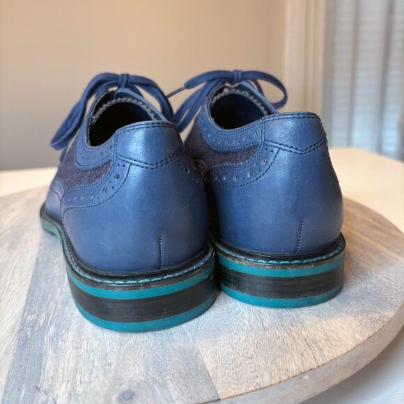 Cole Haan Men’s Wingtip Oxford Blue Leather Suede Dress Shoes US Size 9M 9 main image 10